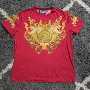 NWOT​ Authentic Versace Jeans Couture Baroque Red Sun Logo Tee Verified Size XL